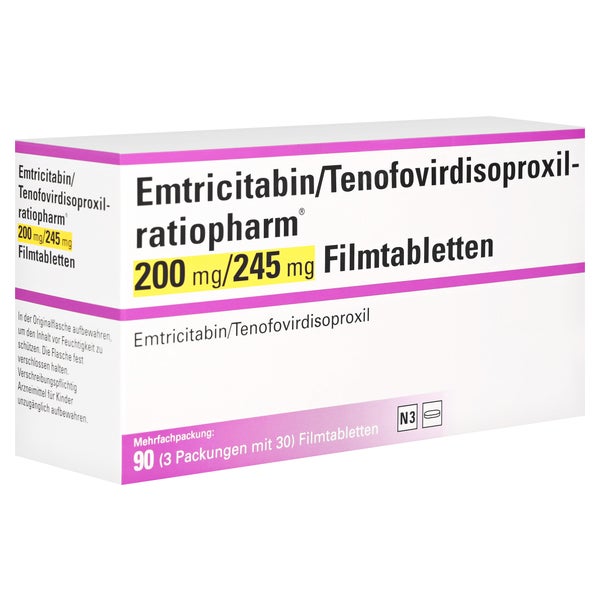 EMTRICITABIN/Tenofovirdisoproxil-ratio 200/245 mg 3X30 St