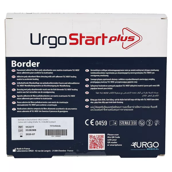 Urgostart Plus Border 10x10 cm Wundverba, 10 St.