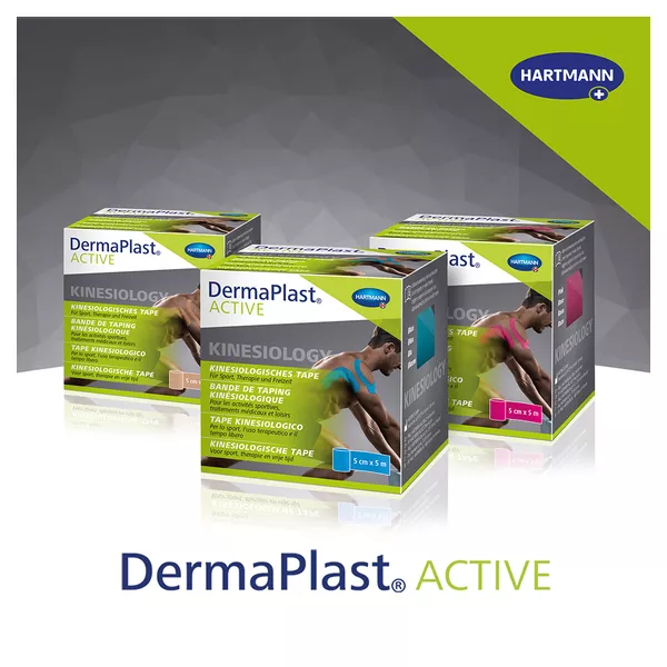 DermaPlast Active Kinesiology Tape blau 5cm x 5m, 1 St.
