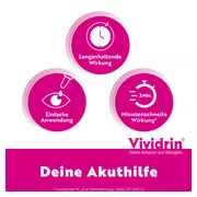 Vividrin Azelastin Augentropfen Akuthilfe bei Heuschnupfen und Allergien 6 ml