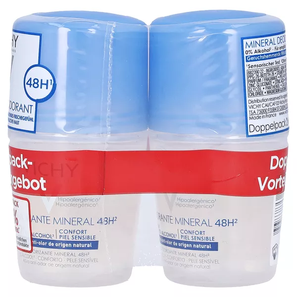 Vichy Deodorant Roll-on Minéral 48h 2X50 ml