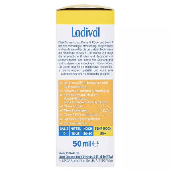 Ladival Für Kinder LSF 50+ Sonnenschutzcreme, 50 ml