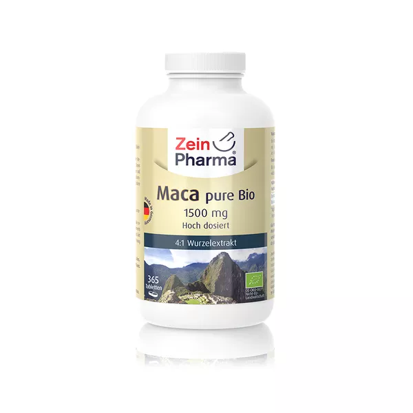 MACA PURE Bio 1500 mg Tabletten ZeinPhar 365 St