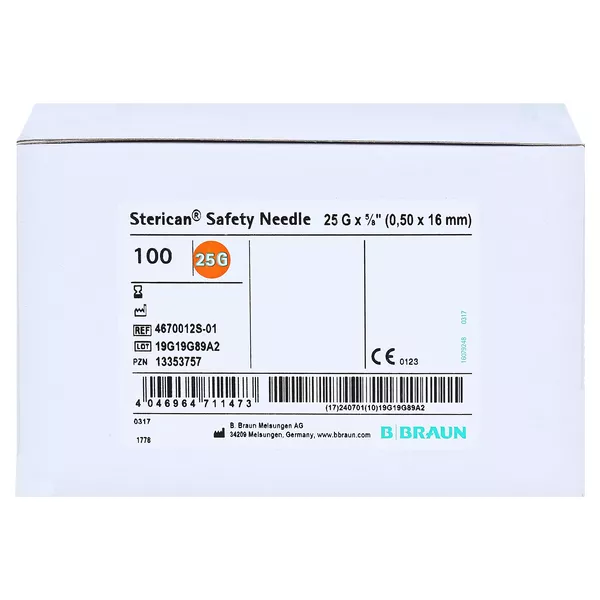 Sterican Safety Kanülen 25 Gx5/8 0,5x16 100 St