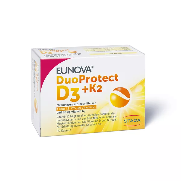 EUNOVA DuoProtect Vitamin D3+K2 1000IE/80UG 30 St