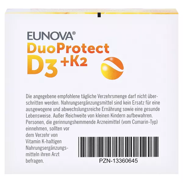 EUNOVA DuoProtect Vitamin D3+K2 1000IE/80UG 90 St