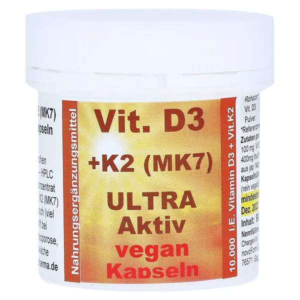Vit.d3+k2 Ultra Aktiv 10.000 I.E. Kapsel 90 St