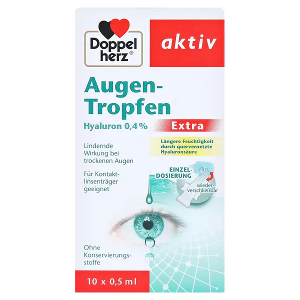Doppelherz Augen-Tropfen Hyaluron 0,4% Extra 10X0,5 ml