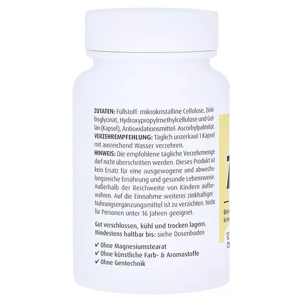 Zink Kapseln Chelat 15 mg 120 St
