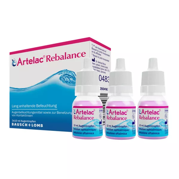 Artelac Rebalance Augentropfen für gereizte trockene Augen 3X10 ml