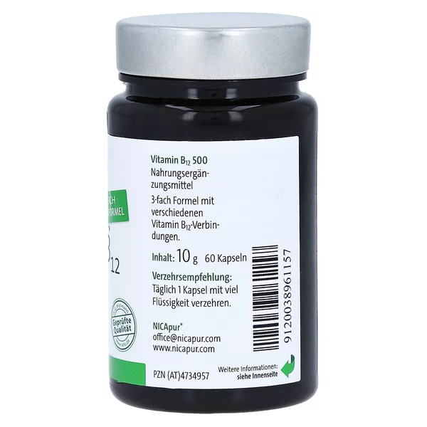 Nicapur Vitamin B12 500 Kapseln 60 St