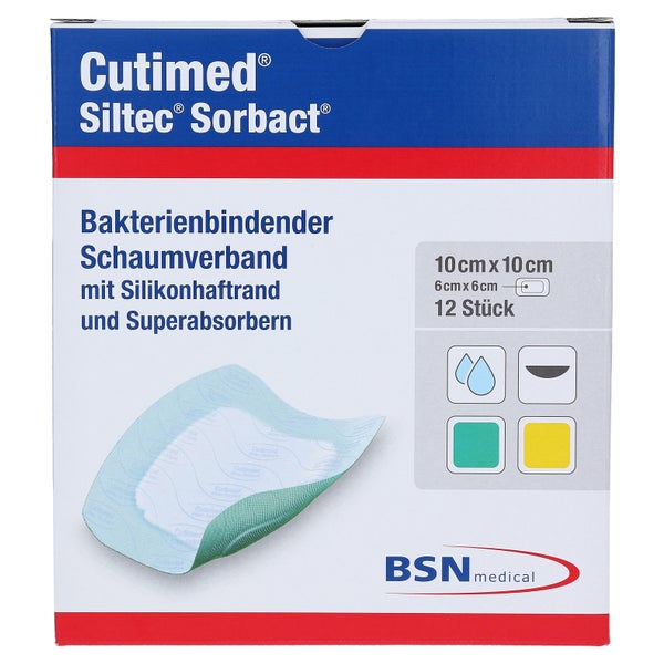 Cutimed Siltec Sorbact B PU-Verb.10x10 c 12 St