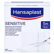 Hansaplast Sensitive Pflasterrolle, 5m x 6cm 1 St