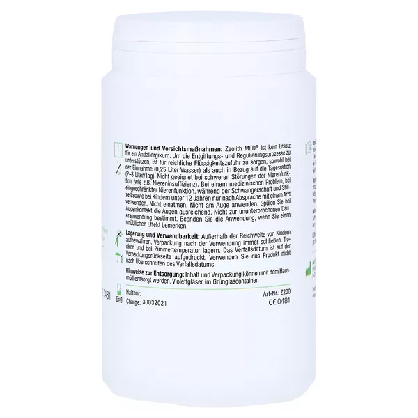 Zeolith MED Detox-pulver 200 g