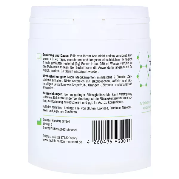 Zeolith MED Detox-pulver 400 g