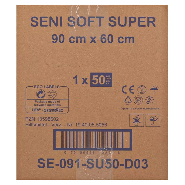 SENI Soft Super Bettschutzunterlage 90x6 50 St