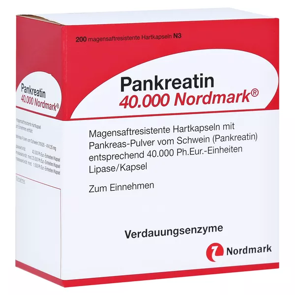 Pankreatin 40.000 Nordmark magensaftres. 200 St