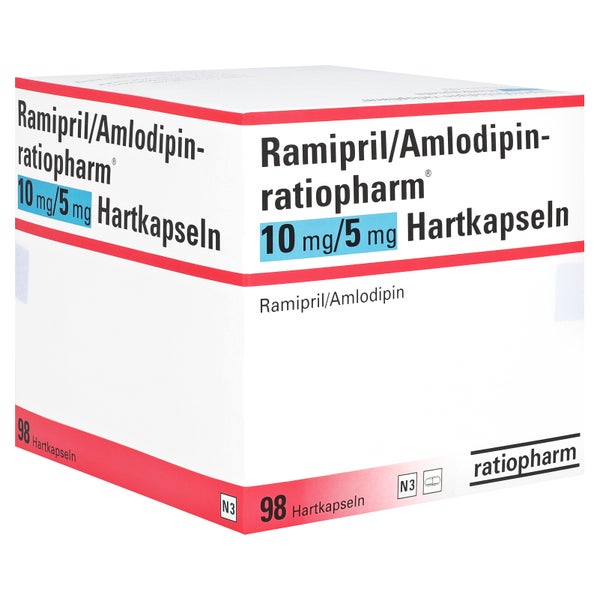 RAMIPRIL/Amlodipin-ratiopharm 10 mg/5 mg Hartkaps. 98 St