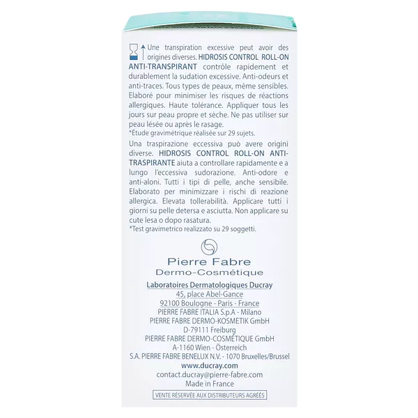 Ducray HIDROSIS Control Anti-Transpirant Roll-On 40 ml