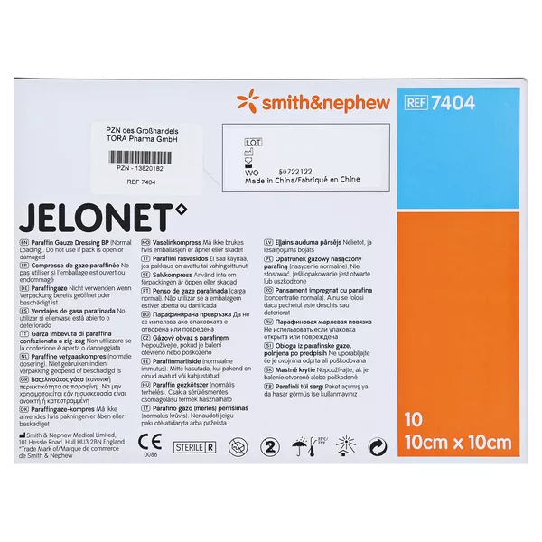 Jelonet Paraffingaze 10x10 cm steril 10 St