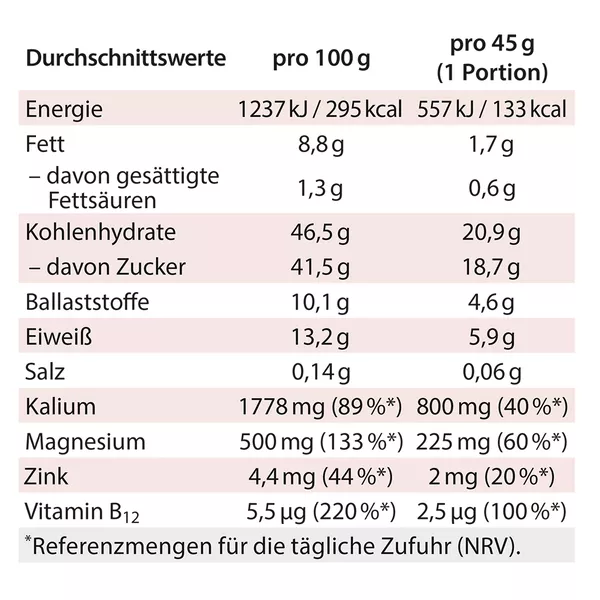 Dr.Jacob’s Basen-Riegel Granatapfel Frucht Protein B12 vegan 45 g