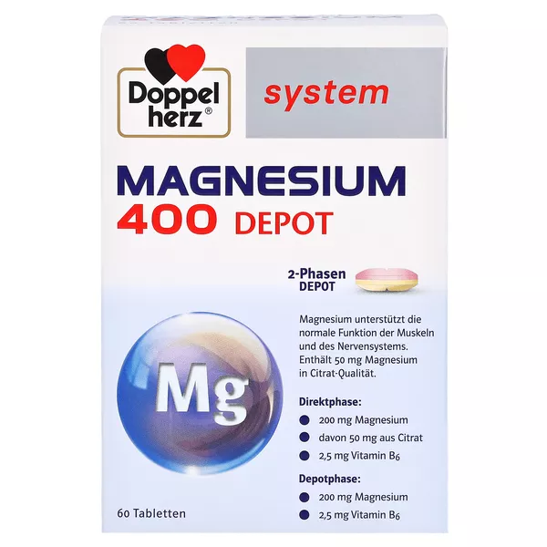Doppelherz system Magnesium 400 Depot 2-Phasen Depot 60 St