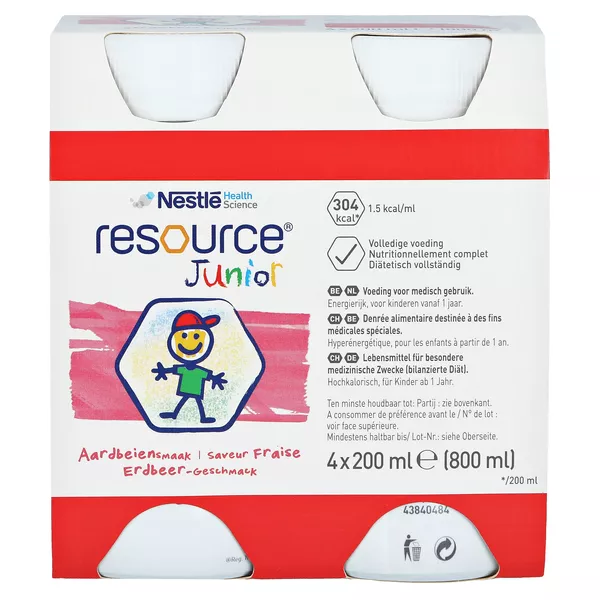 Resource Junior Erdbeer-geschmack flüssi 6X4X200 ml