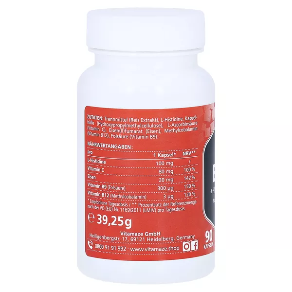 Vitamaze Eisen 20 mg + Histidin + Vitamine C/ B9/ B12 90 St
