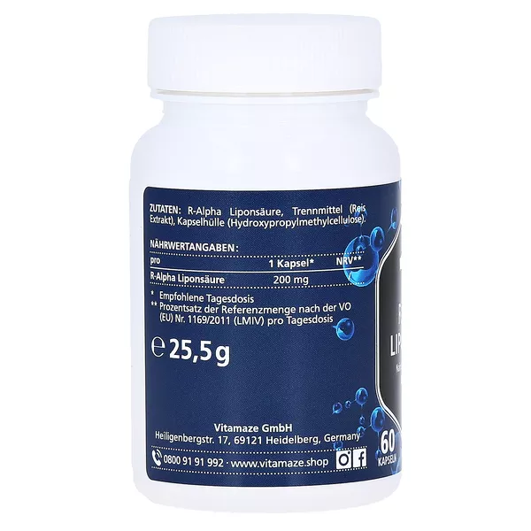 Vitamaze R-alpha-liponsäure 200 mg hochdosiert 60 St