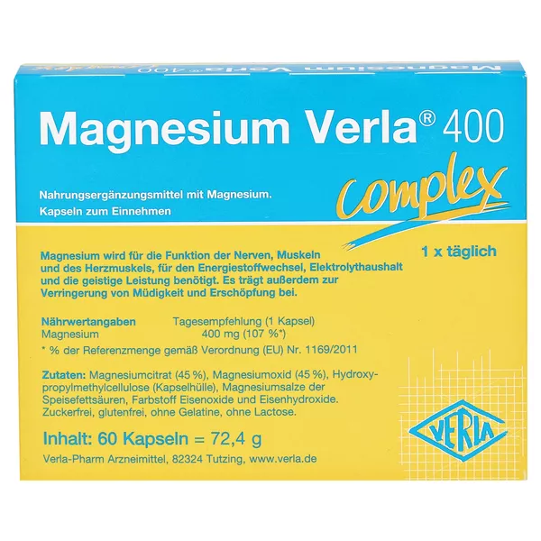 Magnesium Verla 400 Kapseln, 60 St.