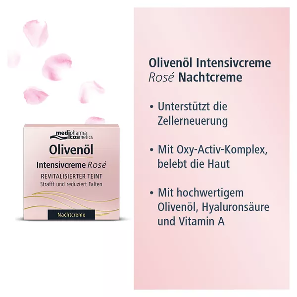 medipharma cosmetics Olivenöl Intensivcreme Rosé Nachtcreme, 50 ml