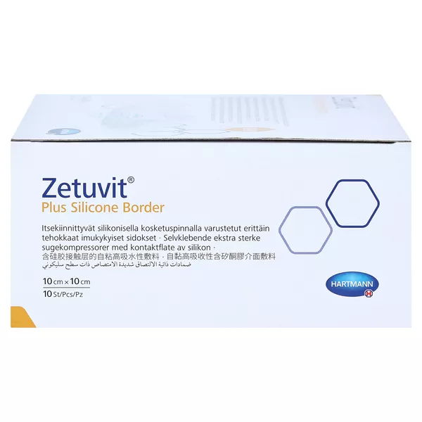 Zetuvit Plus Silicone Border 10cm x 10 cm 10 St