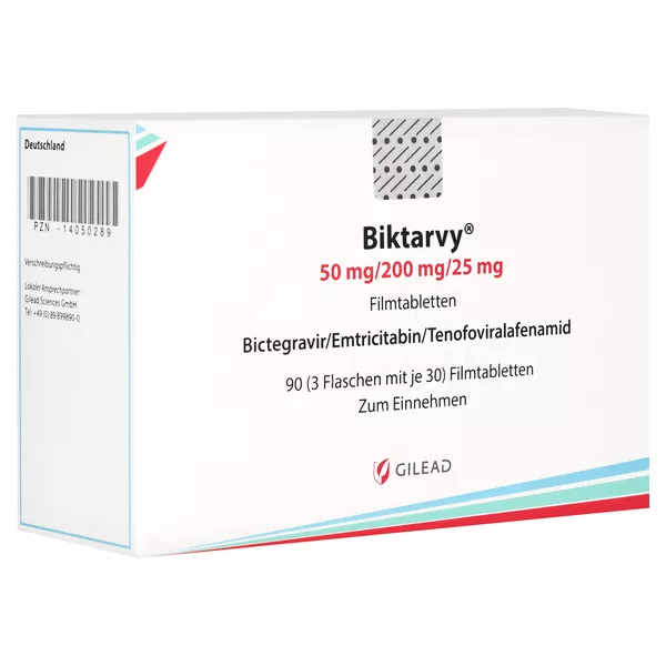 BIKTARVY 50 mg/200 mg/25 mg Filmtabletten 3X30 St