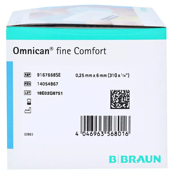 Omnican fine Comfort Pen Kanüle 31 Gx6 m 1 P