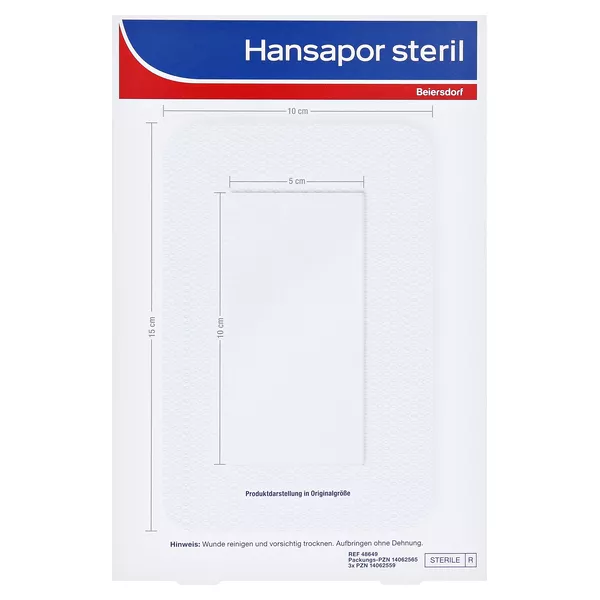 Hansapor steriler Wundverband, 3 Pflaster, 10cm x 15cm 3 St