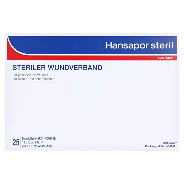 Hansapor steriler Wundverband, 25 Pflaster, 10cm x 15cm 25 St