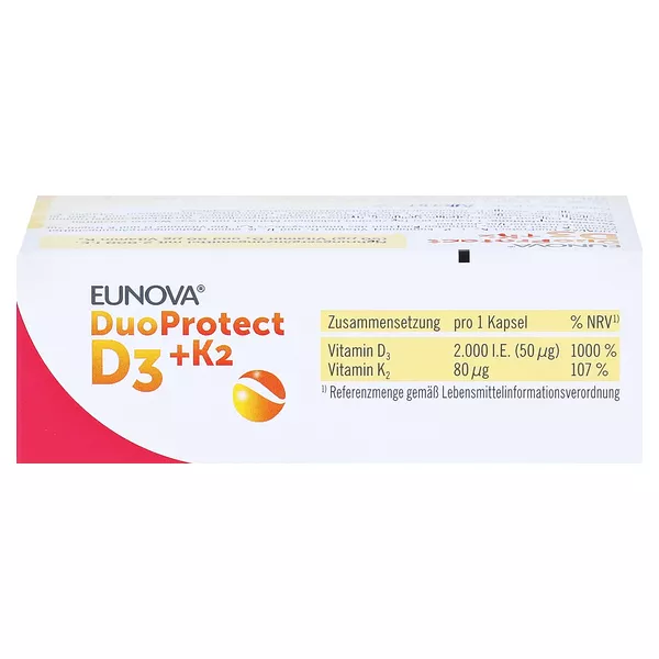 EUNOVA DuoProtect Vitamin D3+K2 2000IE/80UG 30 St