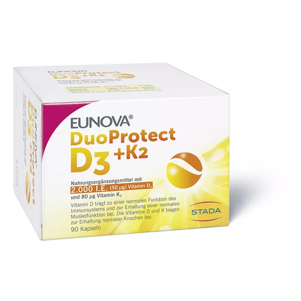 EUNOVA DuoProtect Vitamin D3+K2 2000IE/80UG 90 St