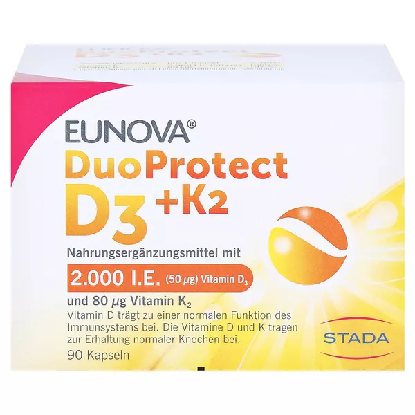 EUNOVA DuoProtect Vitamin D3+K2 2000IE/80UG 90 St