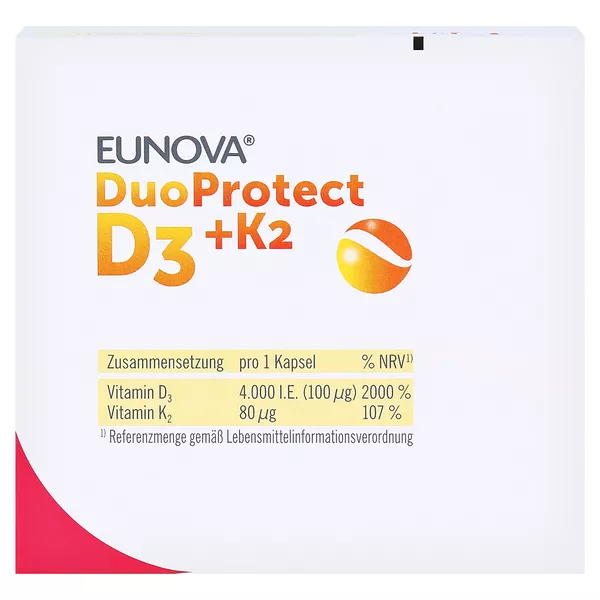 EUNOVA DuoProtect Vitamin D3+K2 4000IE/80UG 90 St