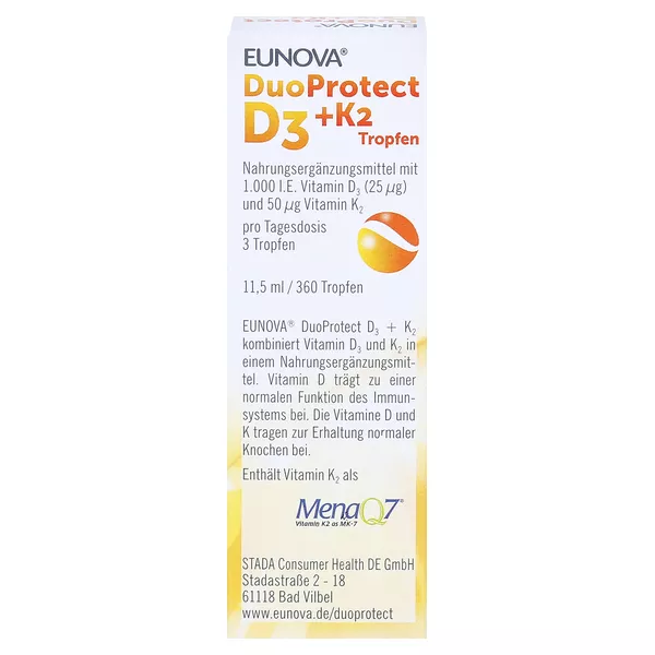 EUNOVA DuoProtect Vitamin D3+K2 1000IE/50UG 11,5 ml