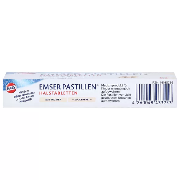 EMS Pastillen Halstabletten Ingwer zuckerfrei, 30 St.