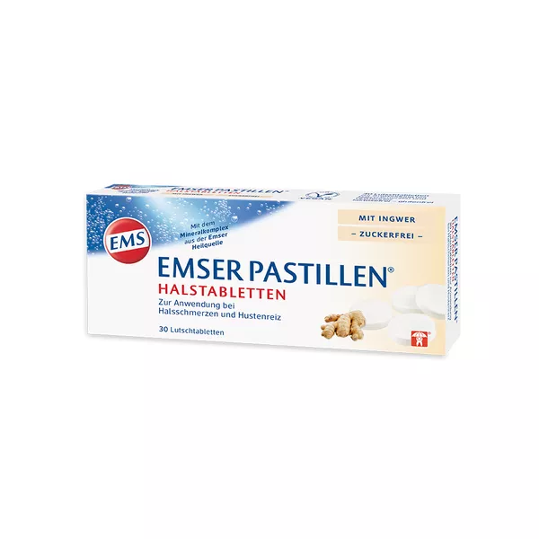 EMS Pastillen Halstabletten Ingwer zuckerfrei 30 St