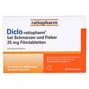 Diclo-ratiopharm bei Schmerzen u. Fieber 20 St