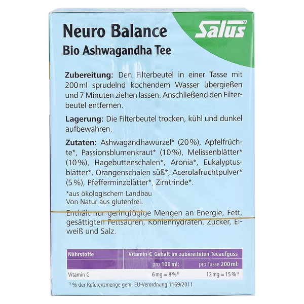 Neuro Balance Bio Ashwagandha Tee Salus 15 St