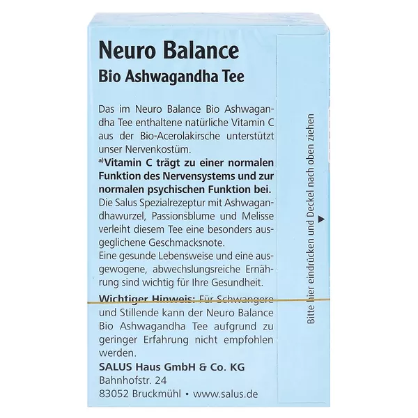 Neuro Balance Bio Ashwagandha Tee Salus 15 St
