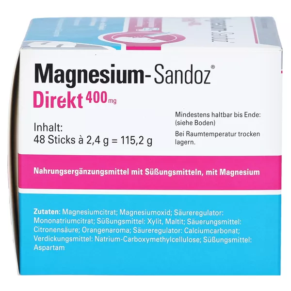Magnesium Sandoz Direkt 400 mg Sticks 48 St