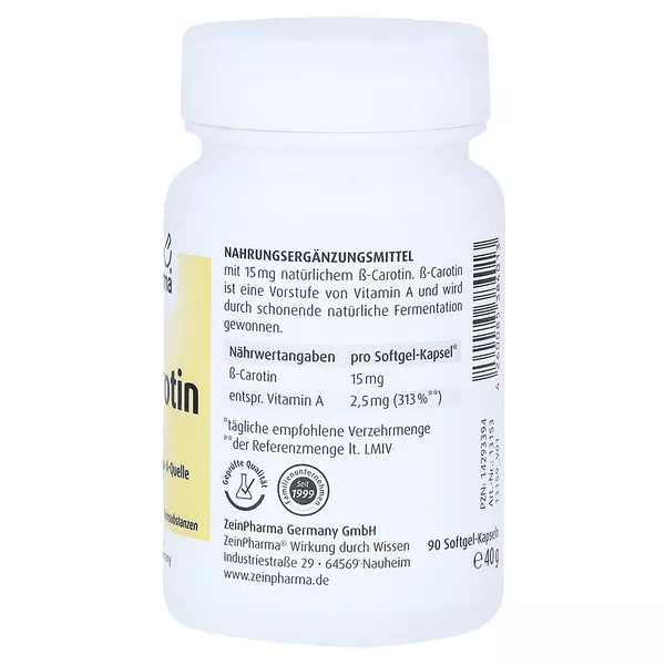 Beta Carotin Kapseln Natural 15 mg 90 St