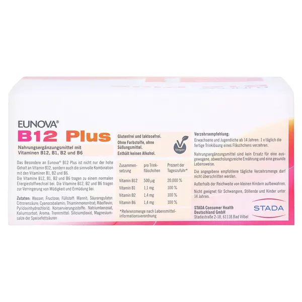 Eunova B12 Plus zur Verringerung von Müdigkeit 30X8 ml