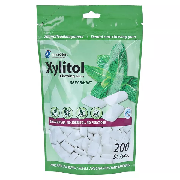 miradent Xylitol Chewing Gum Refill, Spearmint